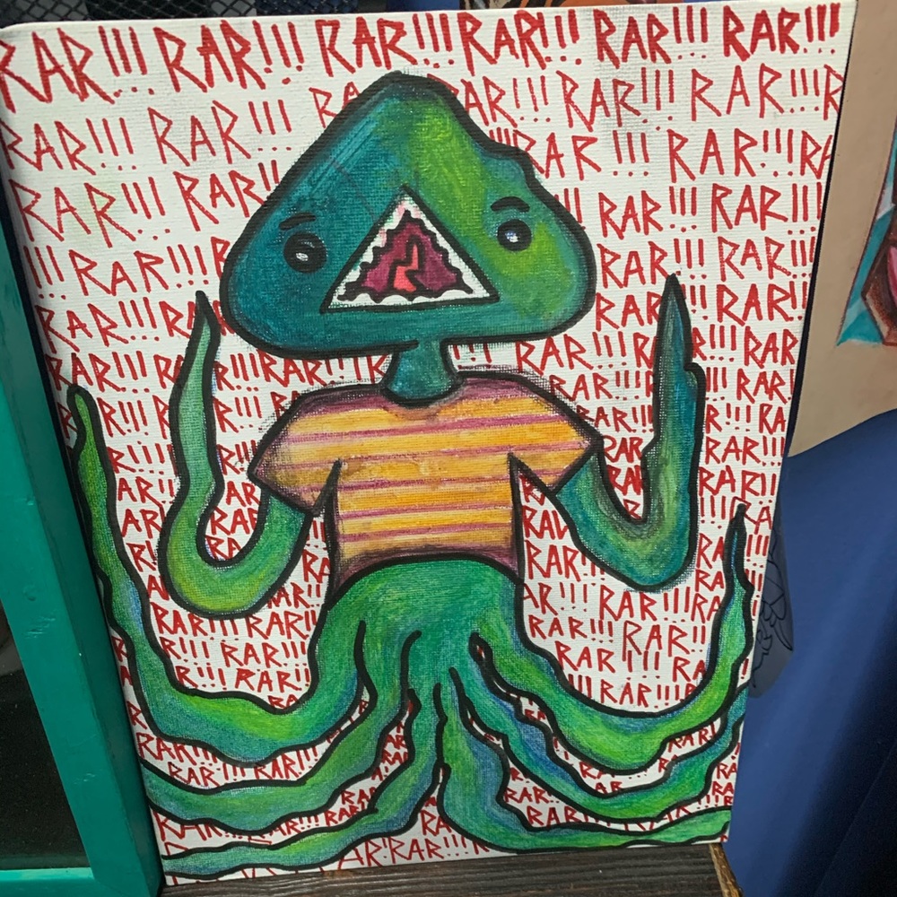 Original “sweater Eddie” hand drawn canvas.